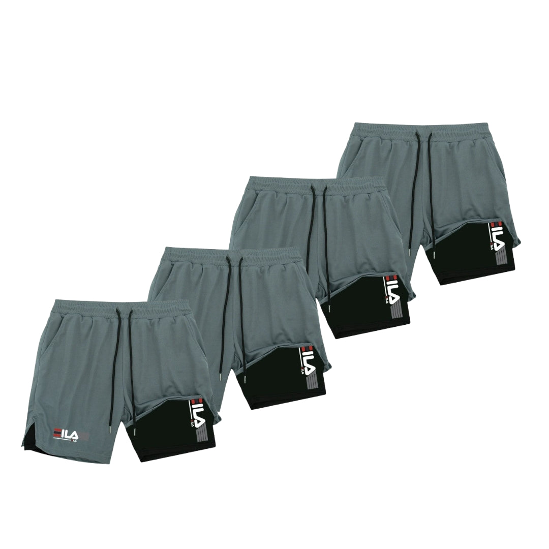 KIT 4 SHORTS DE COMPRESSÃO 2 EM 1 PROFIT  [PAGUE 02 LEVE 04]