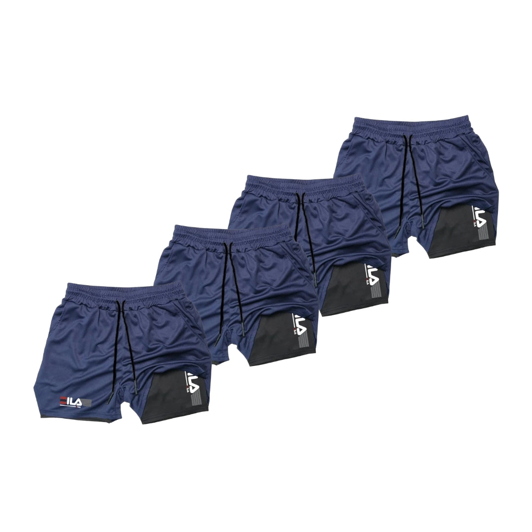 KIT 4 SHORTS DE COMPRESSÃO 2 EM 1 PROFIT  [PAGUE 02 LEVE 04]