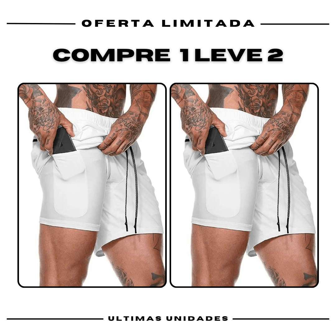 Kit 2 Bermudas de Compressão 2 em 1 ProFit [COMPRE 01 LEVE 02]