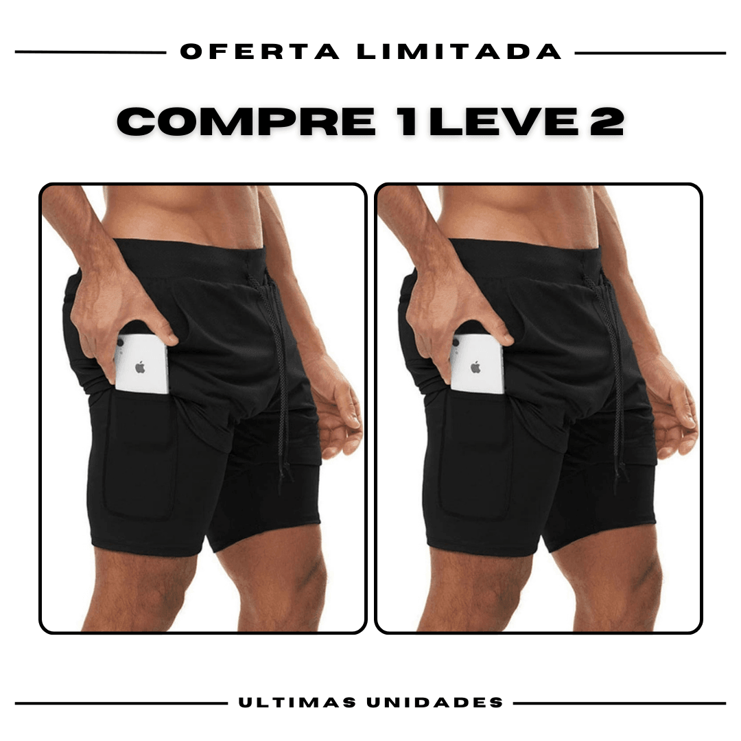 Kit 2 Bermudas de Compressão 2 em 1 ProFit [COMPRE 01 LEVE 02]