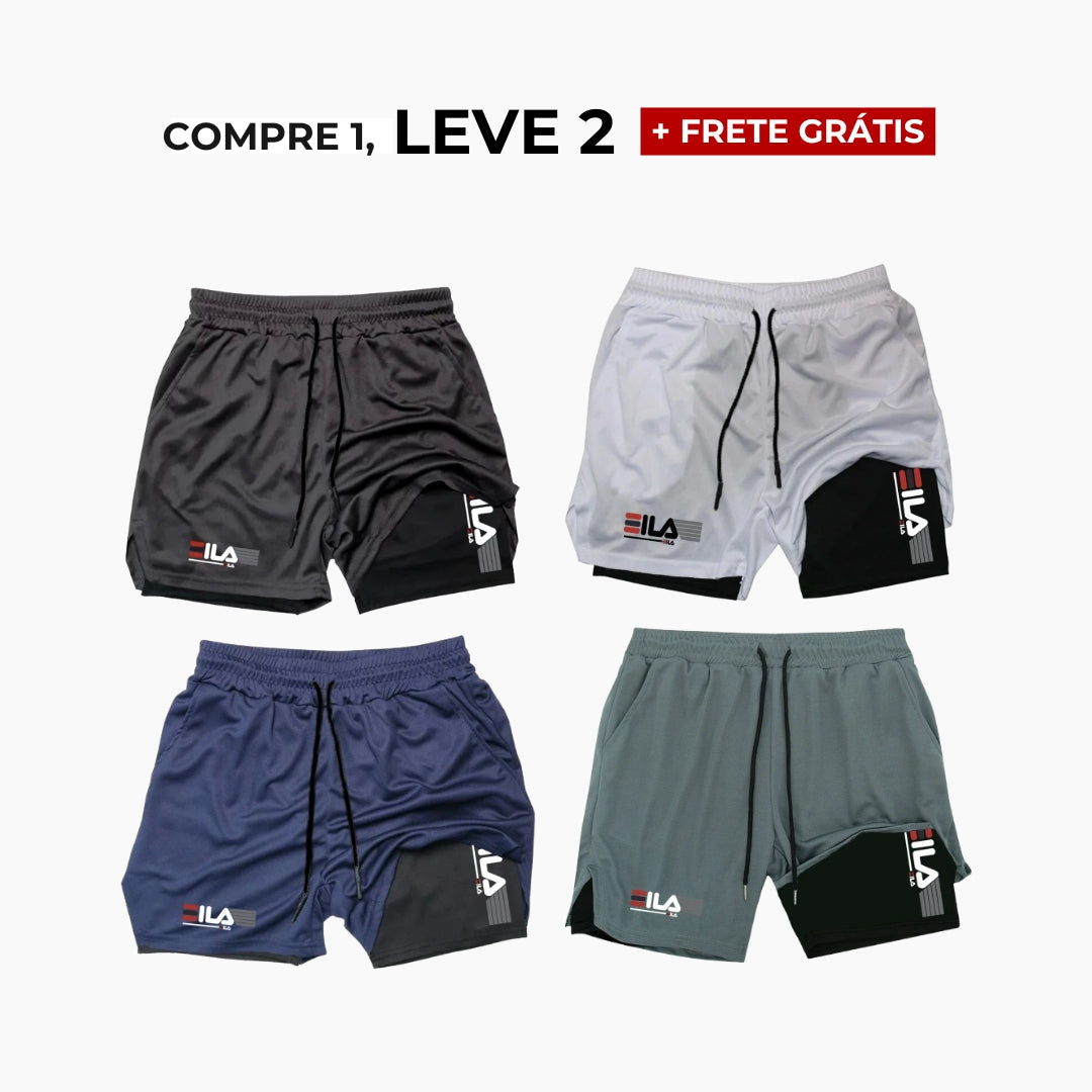 Kit 2 Bermudas de Compressão 2 em 1 ProFit [COMPRE 01 LEVE 02]